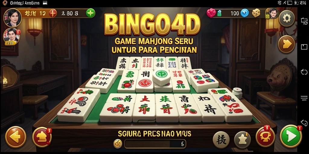Tampilan gameplay menarik dari BINGO4D yang menampilkan Mahjong.