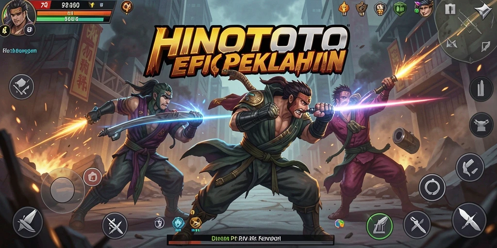 Screenshot HINOTOTO menunjukkan aksi pertarungan yang seru dan dinamis.