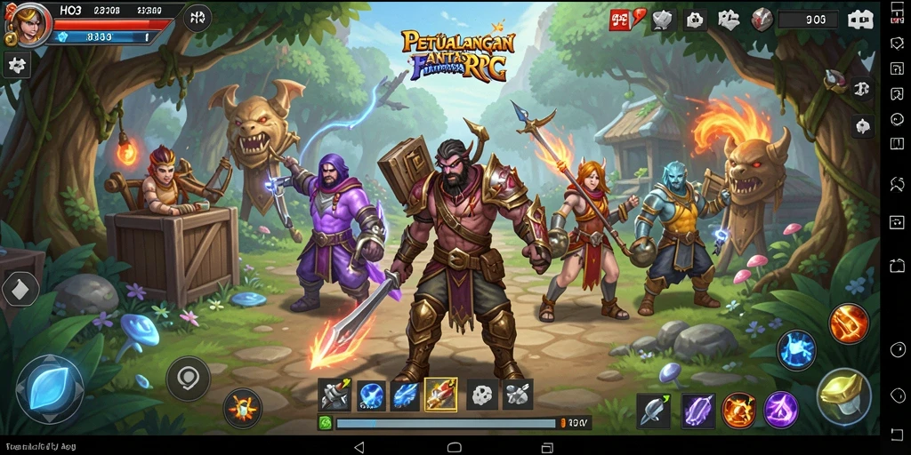 Screenshot utama HO3 menampilkan pertarungan epik antar karakter dalam dunia RPG.