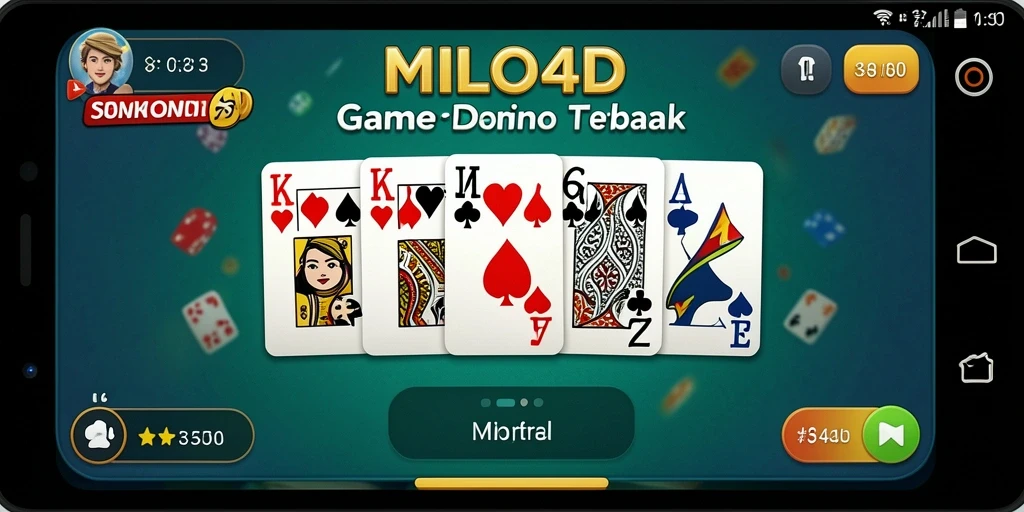 Tampilan gameplay seru dalam aplikasi MILO4D yang menampilkan permainan Domino.