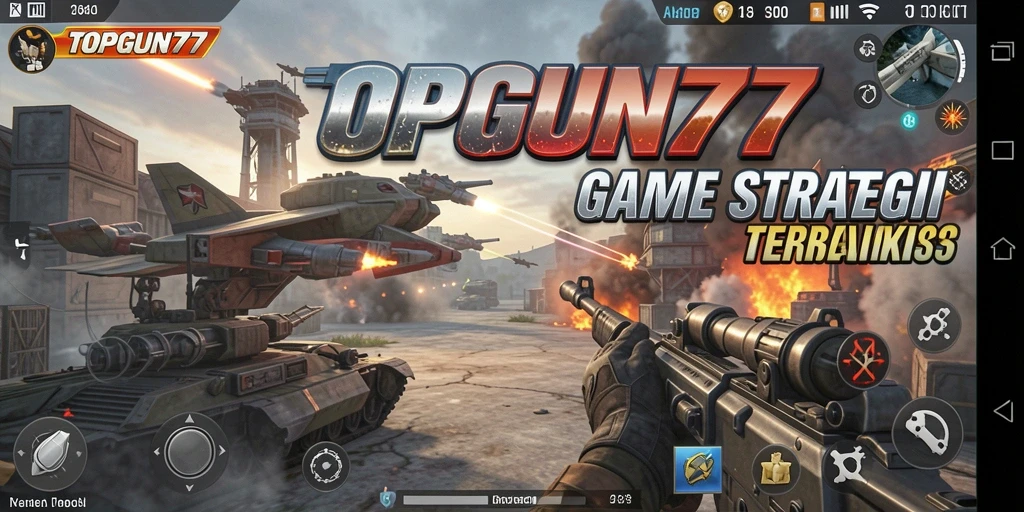 Screenshot dari gameplay strategis di TOPGUN77, menampilkan pertarungan sengit.