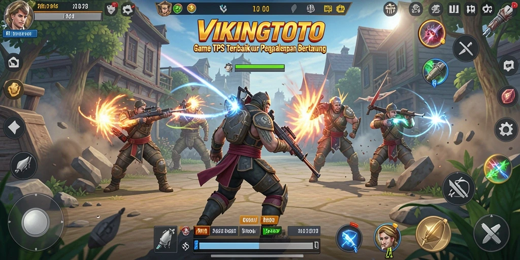 Tangkapan layar utama VIKINGTOTO menampilkan aksi seru dalam gameplay TPS.